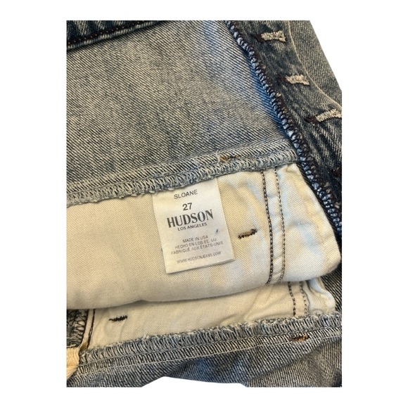 Hudson High Waist Button Fly Distressed Denim Skirt - Picture 4 of 9